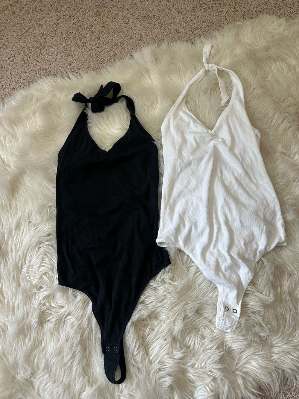 Hollister Black and White Halter Bodysuit Duo
